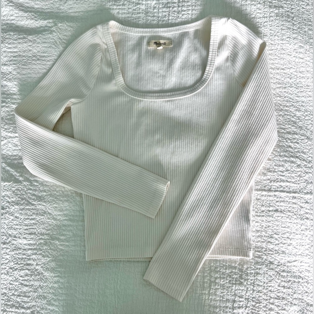 White Madewell ribbed long sleeve